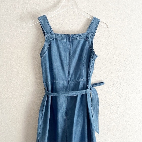TALBOTS Jean Denim Chambray Button Down Sleeveless Dress 6 petite - Picture 7 of 9